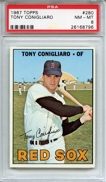 1967 TOPPS 280 TONY CONIGLIARO PSA NM-MT 8