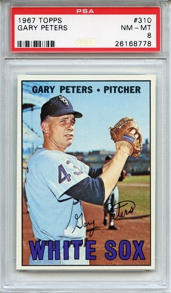 1967 TOPPS 310 GARY PETERS PSA NM-MT 8