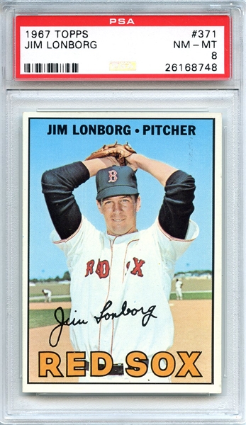 1967 TOPPS 371 JIM LONBORG PSA NM-MT 8