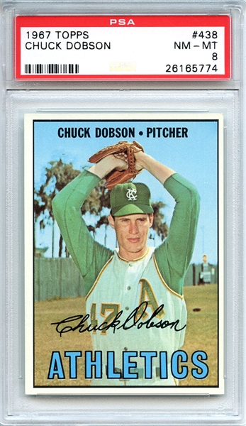1967 TOPPS 438 CHUCK DOBSON PSA NM-MT 8