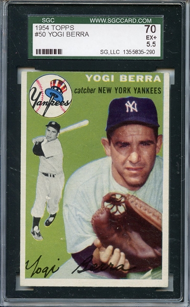 1954 Topps 50 Yogi Berra SGC EX+ 70 / 5.5