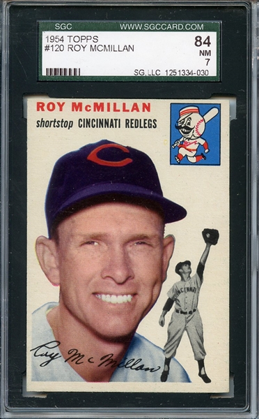 1954 Topps 120 Roy McMillan SGC NM 84 / 7