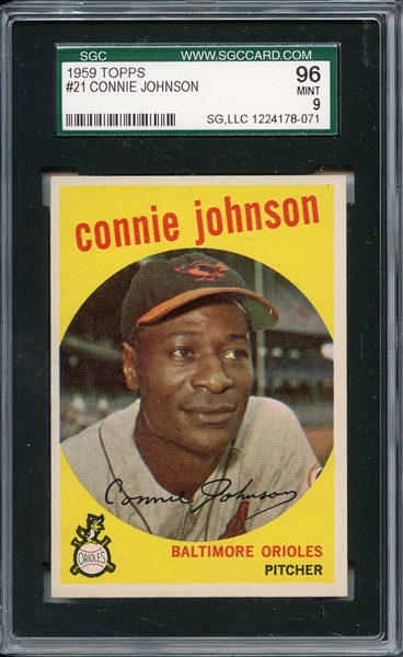 1959 Topps 21 Connie Johnson SGC MINT 96 / 9