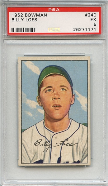 1952 BOWMAN 240 BILLY LOES PSA EX 5