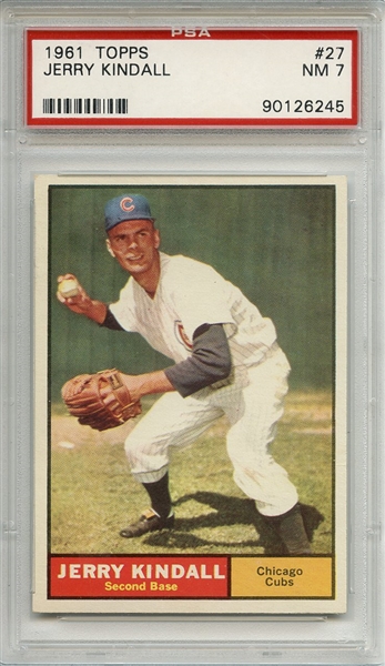 1961 TOPPS 27 JERRY KINDALL PSA NM 7