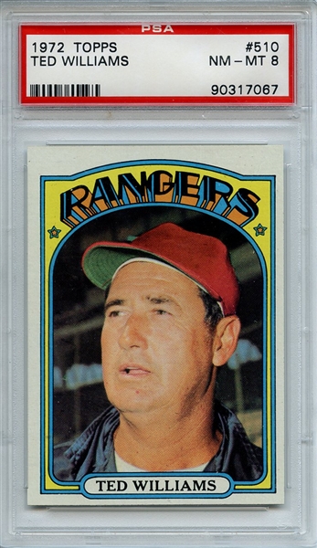 1972 TOPPS 510 TED WILLIAMS PSA NM-MT 8