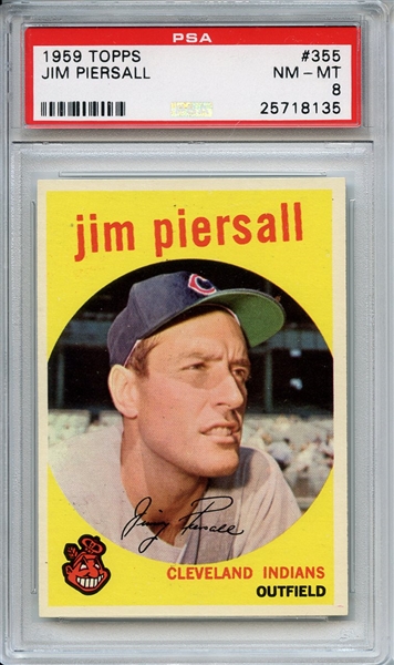 1959 TOPPS 355 JIM PIERSALL PSA NM-MT 8