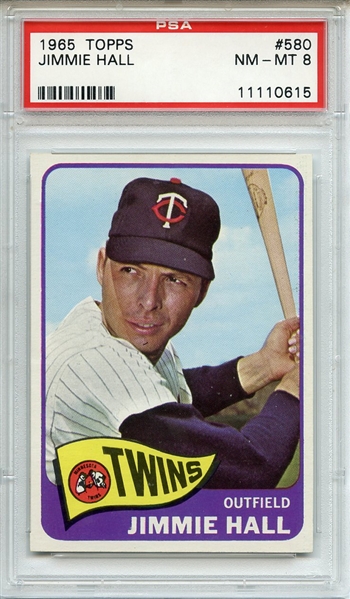 1965 TOPPS 580 JIMMIE HALL PSA NM-MT 8