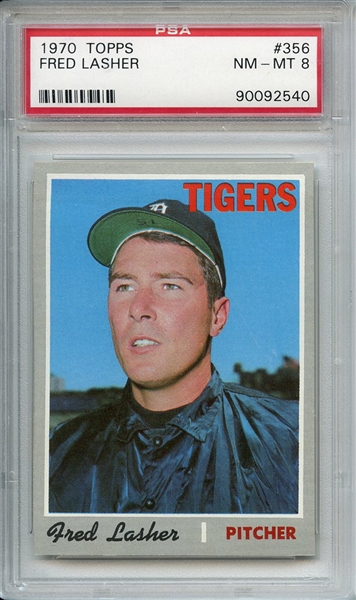 1970 TOPPS 356 FRED LASHER PSA NM-MT 8