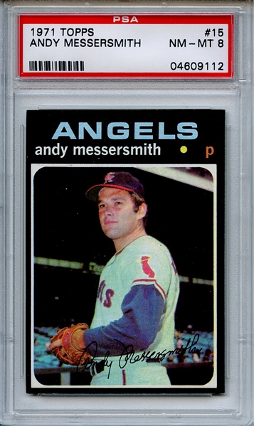 1971 TOPPS 15 ANDY MESSERSMITH PSA NM-MT 8