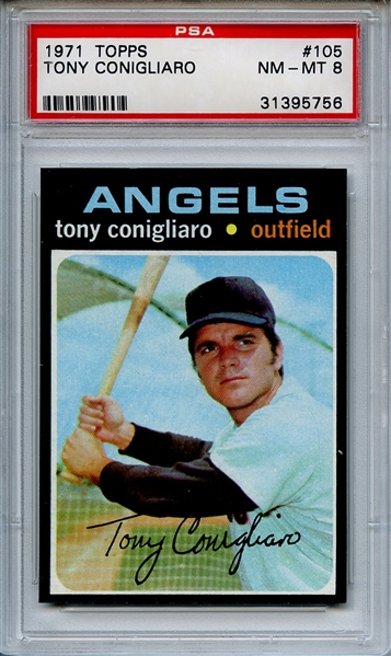 1971 TOPPS 105 TONY CONIGLIARO PSA NM-MT 8