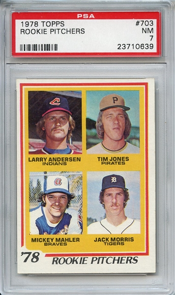 1978 TOPPS 703 ROOKIE PITCHERS PSA NM 7