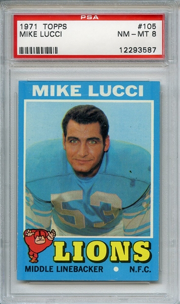 1971 TOPPS 105 MIKE LUCCI PSA NM-MT 8