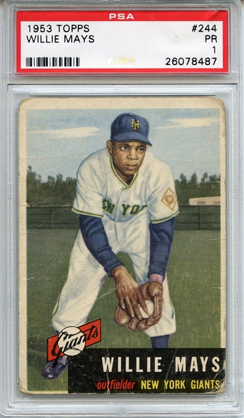 1953 TOPPS 244 WILLIE MAYS PSA POOR 1