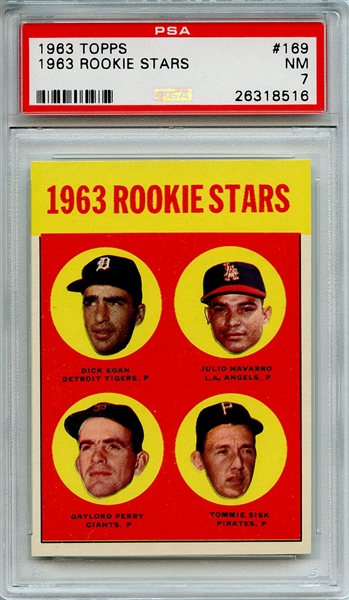1963 TOPPS 169 1963 ROOKIE STARS PSA NM 7