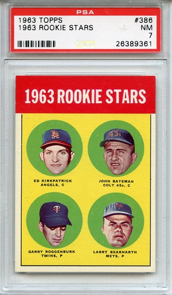 1963 TOPPS 386 1963 ROOKIE STARS PSA NM 7