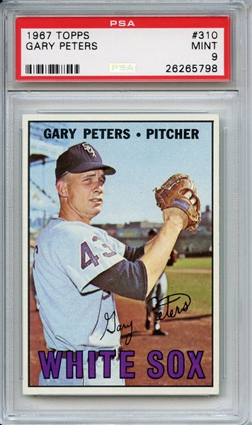 1967 TOPPS 310 GARY PETERS PSA MINT 9