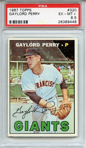 1967 TOPPS 320 GAYLORD PERRY PSA EX-MT+ 6.5