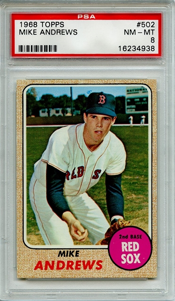 1968 TOPPS 502 MIKE ANDREWS PSA NM-MT 8