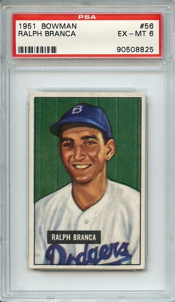 1951 BOWMAN 56 RALPH BRANCA PSA EX-MT 6