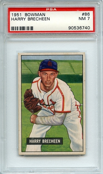 1951 BOWMAN 86 HARRY BRECHEEN PSA NM 7