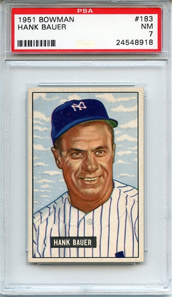 1951 BOWMAN 183 HANK BAUER PSA NM 7