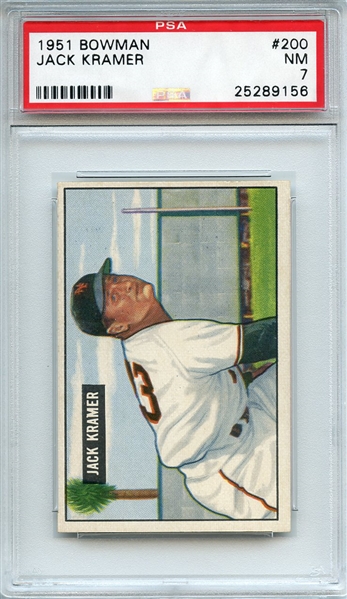 1951 BOWMAN 200 JACK KRAMER PSA NM 7