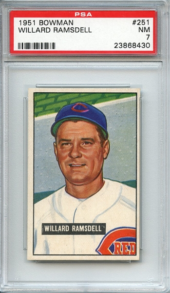 1951 BOWMAN 251 WILLARD RAMSDELL PSA NM 7