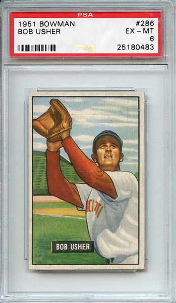 1951 BOWMAN 286 BOB USHER PSA EX-MT 6