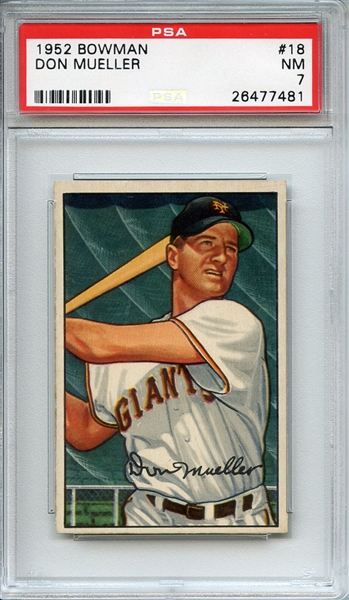 1952 BOWMAN 18 DON MUELLER PSA NM 7