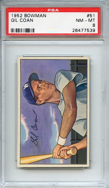 1952 BOWMAN 51 GIL COAN PSA NM-MT 8