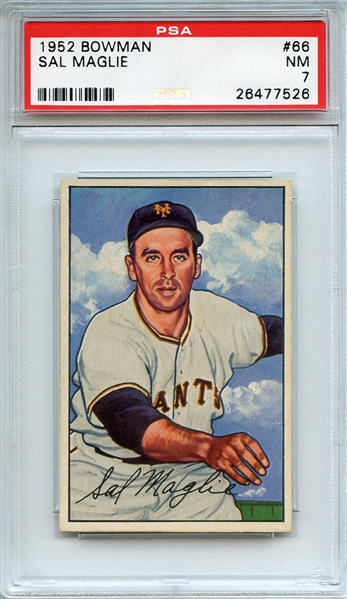 1952 BOWMAN 66 SAL MAGLIE PSA NM 7