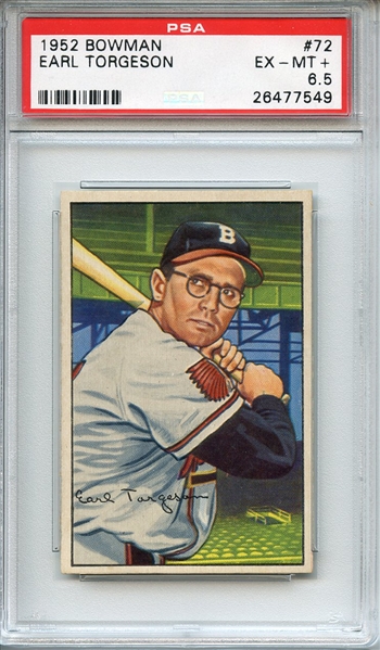 1952 BOWMAN 72 EARL TORGESON PSA EX-MT+ 6.5