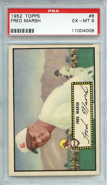 1952 TOPPS 8 FRED MARSH PSA EX-MT 6