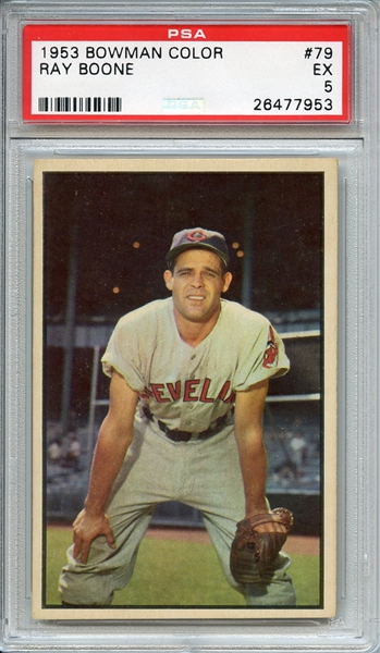 1953 BOWMAN COLOR 79 RAY BOONE PSA EX 5