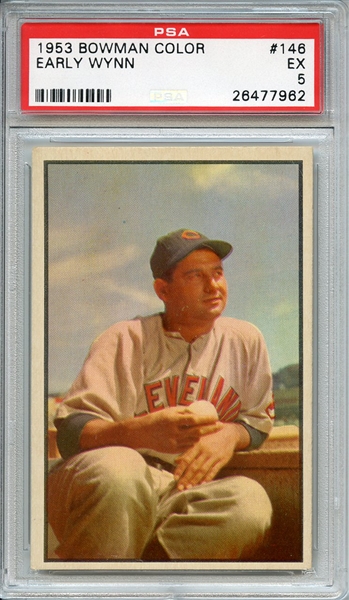 1953 BOWMAN COLOR 146 EARLY WYNN PSA EX 5