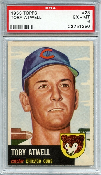 1953 TOPPS 23 TOBY ATWELL PSA EX-MT 6