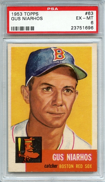 1953 TOPPS 63 GUS NIARHOS PSA EX-MT 6