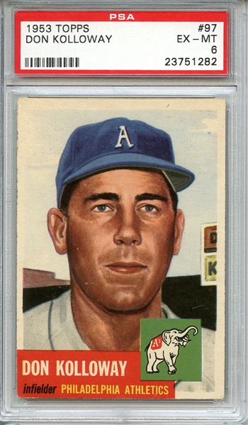 1953 TOPPS 97 DON KOLLOWAY PSA EX-MT 6