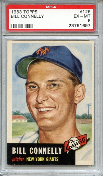 1953 TOPPS 126 BILL CONNELLY PSA EX-MT 6