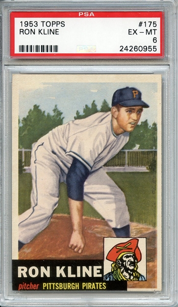 1953 TOPPS 175 RON KLINE PSA EX-MT 6