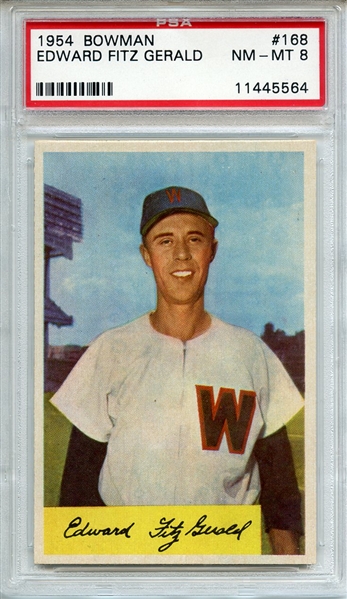 1954 BOWMAN 168 EDWARD FITZGERALD PSA NM-MT 8