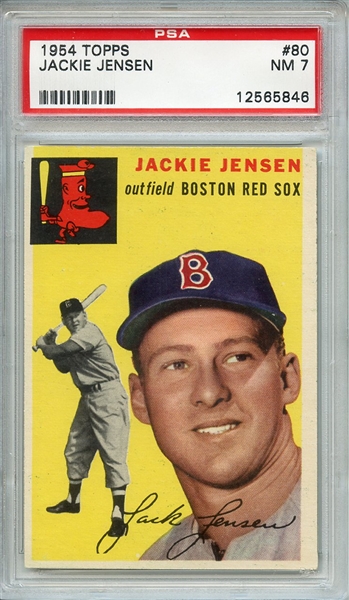 1954 TOPPS 80 JACKIE JENSEN PSA NM 7