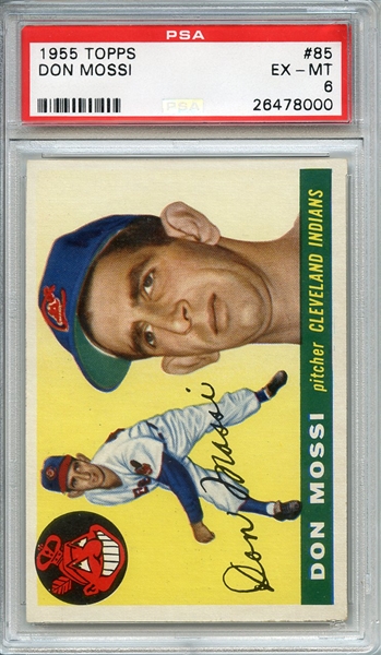 1955 TOPPS 85 DON MOSSI PSA EX-MT 6