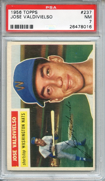 1956 TOPPS 237 JOSE VALDIVIELSO PSA NM 7