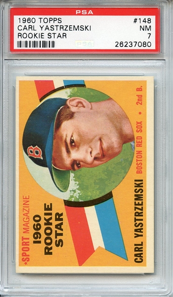 1960 TOPPS 148 CARL YASTRZEMSKI ROOKIE STAR PSA NM 7