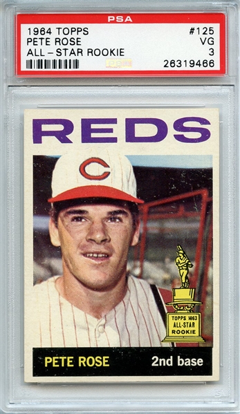 1964 TOPPS 125 PETE ROSE ALL-STAR ROOKIE PSA VG 3