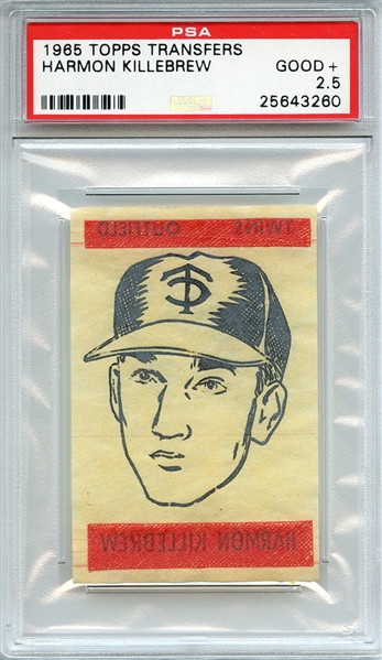 1965 TOPPS TRANSFERS HARMON KILLEBREW PSA GOOD+ 2.5