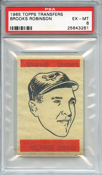 1965 TOPPS TRANSFERS BROOKS ROBINSON PSA EX-MT 6