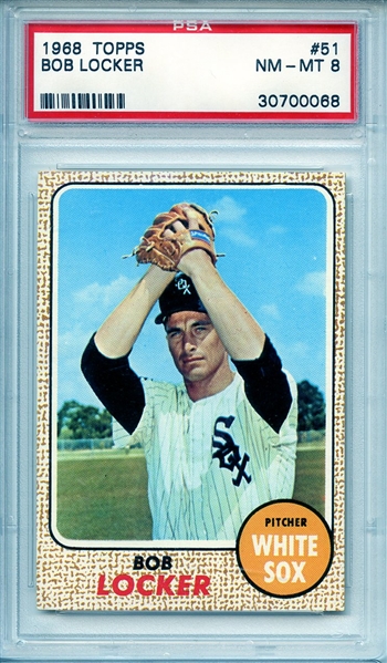 1968 TOPPS 51 BOB LOCKER PSA NM-MT 8